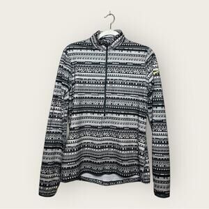 EUC | Nike | Striped 1/2 Zip Mock Neck | Gray | Large